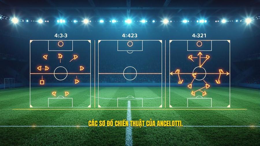 Các biến thể sơ đồ phổ biến của Ancelotti